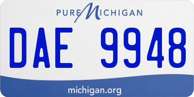 MI license plate DAE9948