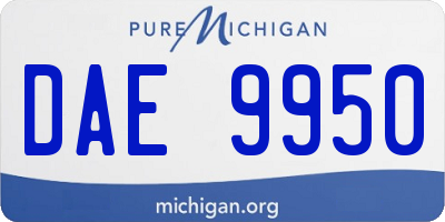 MI license plate DAE9950