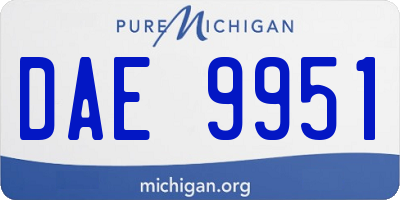 MI license plate DAE9951