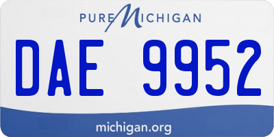MI license plate DAE9952