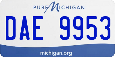MI license plate DAE9953