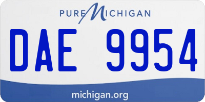 MI license plate DAE9954