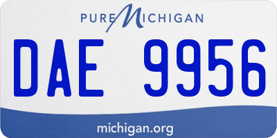 MI license plate DAE9956