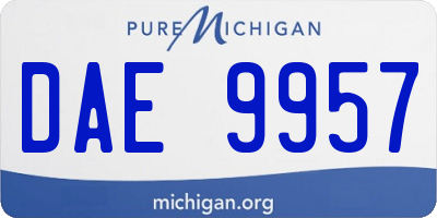 MI license plate DAE9957