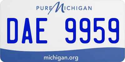 MI license plate DAE9959