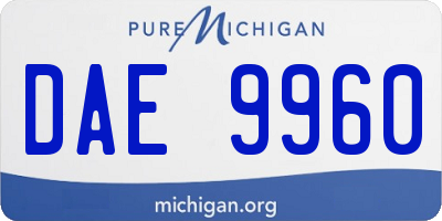 MI license plate DAE9960