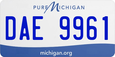 MI license plate DAE9961