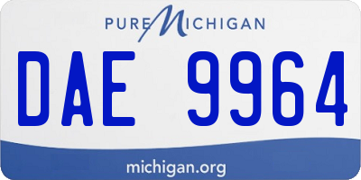 MI license plate DAE9964