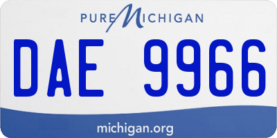 MI license plate DAE9966