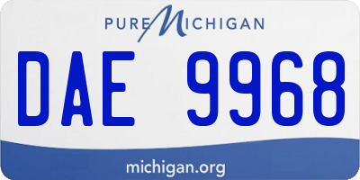 MI license plate DAE9968