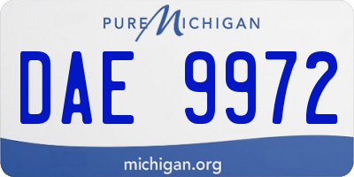 MI license plate DAE9972