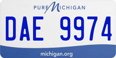 MI license plate DAE9974
