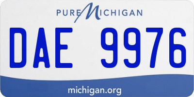 MI license plate DAE9976