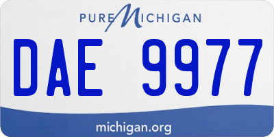 MI license plate DAE9977