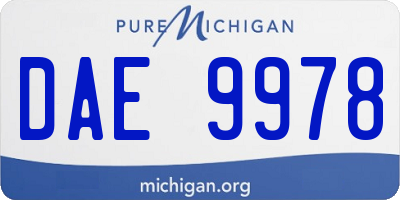 MI license plate DAE9978