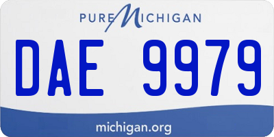 MI license plate DAE9979