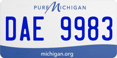 MI license plate DAE9983