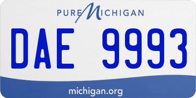 MI license plate DAE9993
