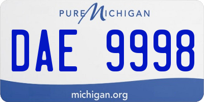 MI license plate DAE9998