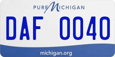 MI license plate DAF0040