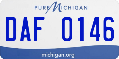 MI license plate DAF0146