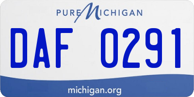 MI license plate DAF0291