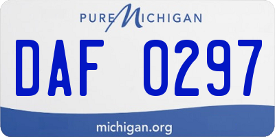 MI license plate DAF0297