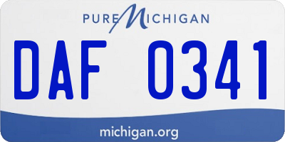 MI license plate DAF0341