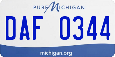 MI license plate DAF0344