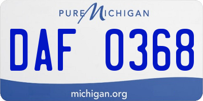MI license plate DAF0368