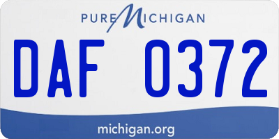 MI license plate DAF0372