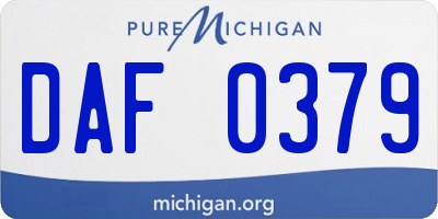 MI license plate DAF0379