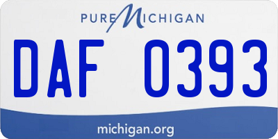 MI license plate DAF0393