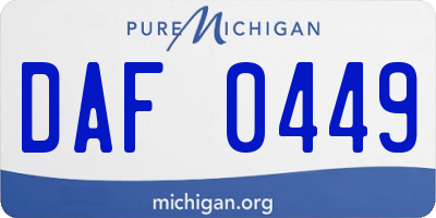MI license plate DAF0449
