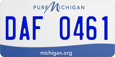 MI license plate DAF0461