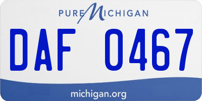 MI license plate DAF0467