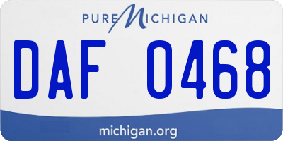 MI license plate DAF0468