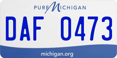 MI license plate DAF0473