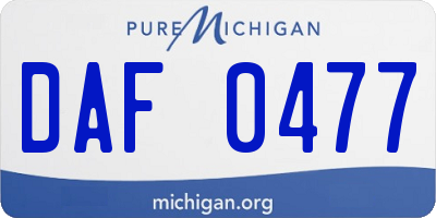 MI license plate DAF0477