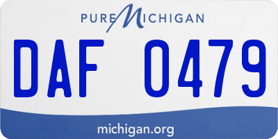 MI license plate DAF0479