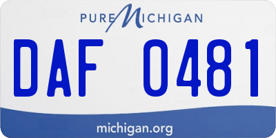 MI license plate DAF0481
