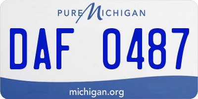 MI license plate DAF0487