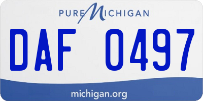 MI license plate DAF0497