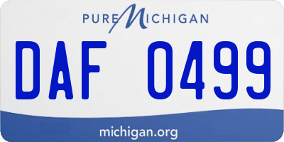 MI license plate DAF0499