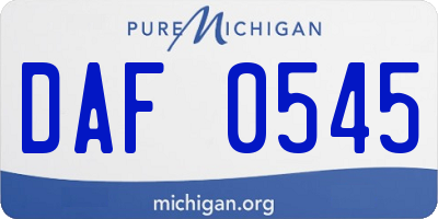 MI license plate DAF0545