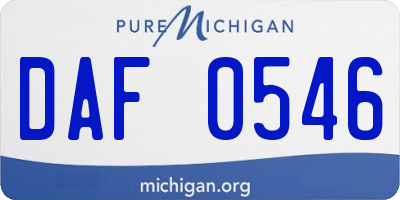 MI license plate DAF0546