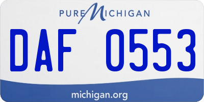 MI license plate DAF0553