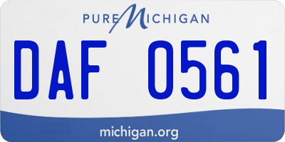 MI license plate DAF0561