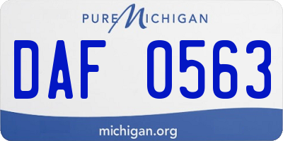 MI license plate DAF0563