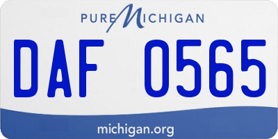 MI license plate DAF0565
